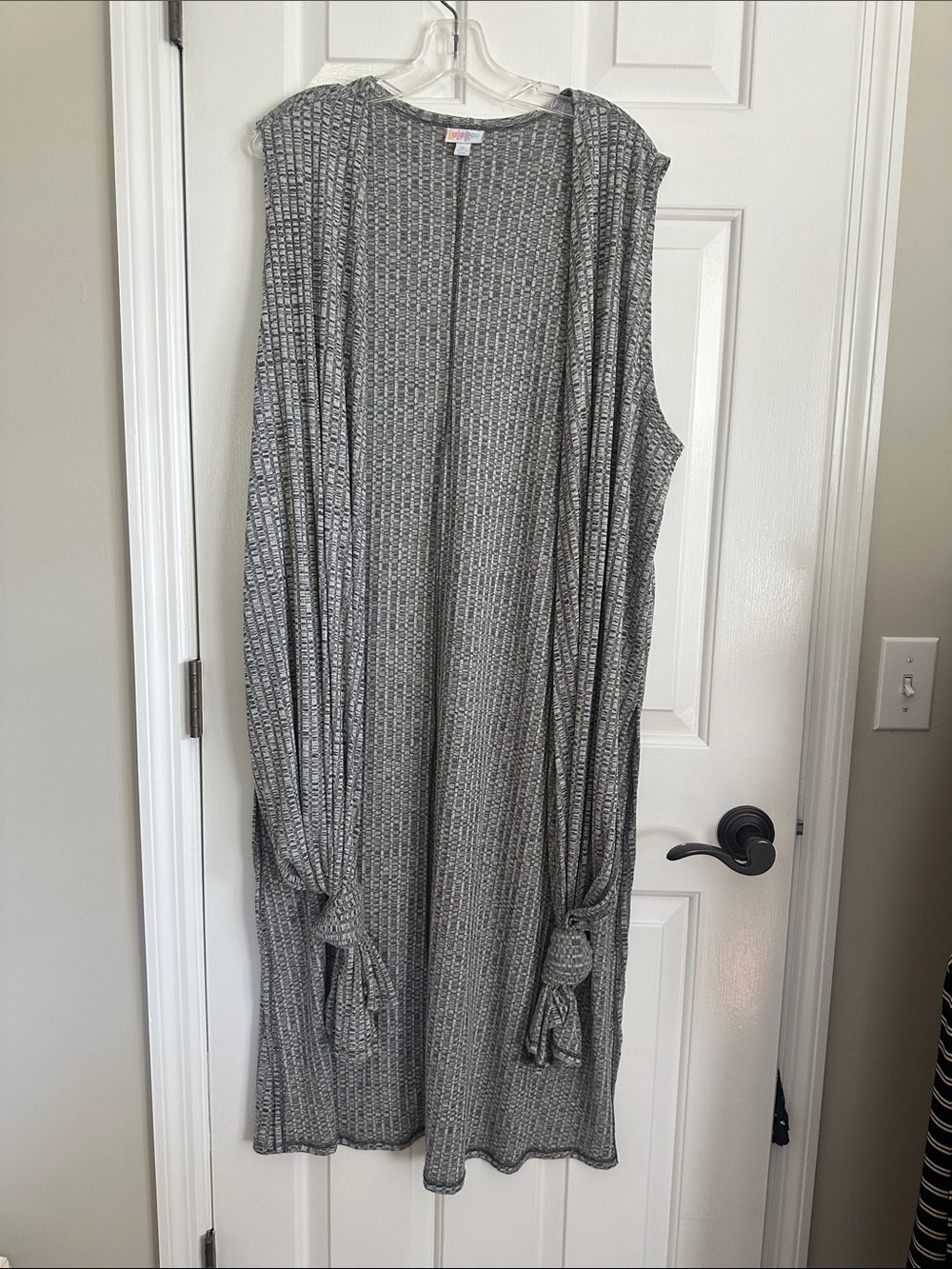 LuLaRoe Gray Sleeveless Knit Duster with Side Knots